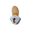 Botas Roll Top Basic “Rosa Trigo com Estampado Xadrez”