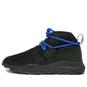Calçado Chukka de couro e tecido Brooklyn com corte largo “Preto Ripstop”
