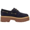 Calçado de barco com plataforma C.F. STEAD Indigo Suede Stone Street “Camurça azul escura”