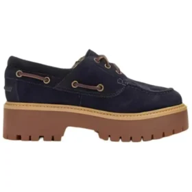 Calçado de barco com plataforma C.F. STEAD Indigo Suede Stone Street “Camurça azul escura”