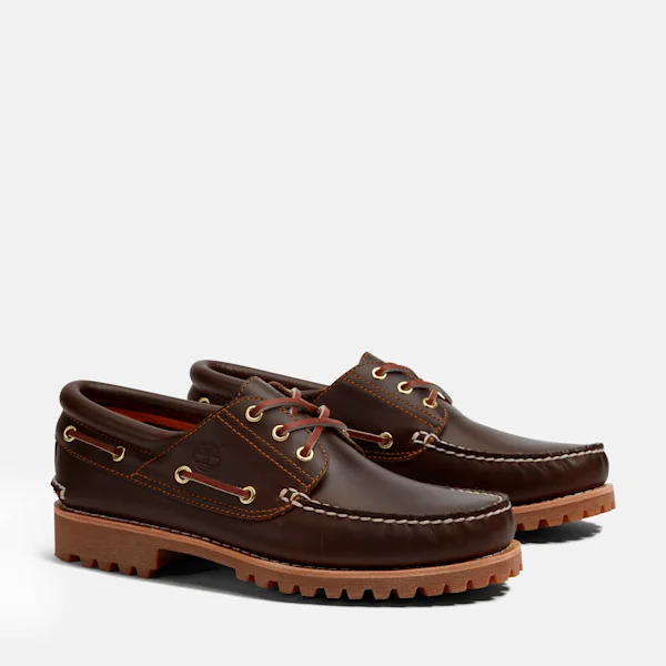 Calçado de barco Timberland® Authentic 3-Eye Lug para homem, cosido à mão Calçado de barco Timberland® Authentic 3-Eye Lug para homem, cosido à mão