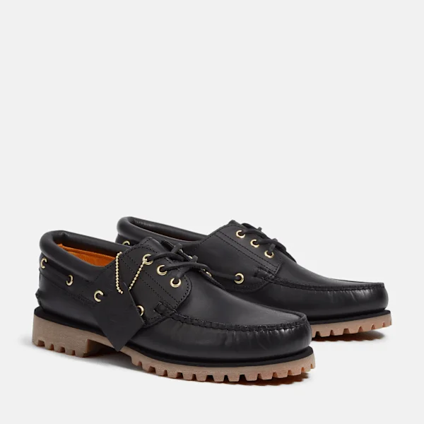 Calçado de barco Timberland® Authentic 3-Eye Lug para homem, cosido à mão Calçado de barco Timberland® Authentic 3-Eye Lug para homem, cosido à mão