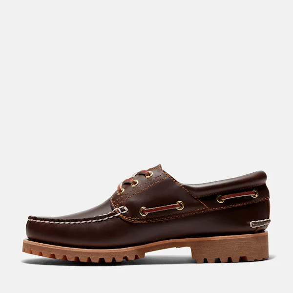 Calçado de barco Timberland® Authentic 3-Eye Lug para homem, cosido à mão Calçado de barco Timberland® Authentic 3-Eye Lug para homem, cosido à mão