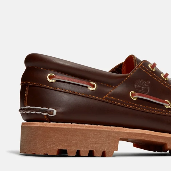 Calçado de barco Timberland® Authentic 3-Eye Lug para homem, cosido à mão Calçado de barco Timberland® Authentic 3-Eye Lug para homem, cosido à mão
