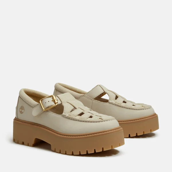 Calçado de plataforma com fivela Stone Street para mulher Calçado de plataforma com fivela Stone Street para mulher