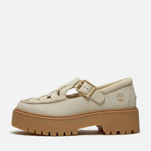 Calçado de plataforma com fivela Stone Street para mulher Calçado de plataforma com fivela Stone Street para mulher