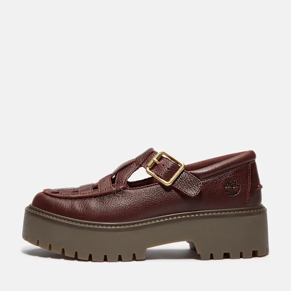 Calçado de plataforma com fivela Stone Street para mulher Calçado de plataforma com fivela Stone Street para mulher
