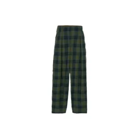 Calças com Estampado Xadrez “Verde-Oliva Azul”