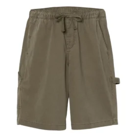 Calções de carpinteiro em sarja pesada lavada “Olive Green”