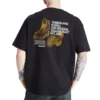 Camisa de calções de manga curta com gola redonda Timberland, padrão amarelo, preta