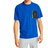Camisa de manga curta Timberland SS20 com bolso com fecho e estampado, azul