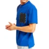 Camisa de manga curta Timberland SS20 com bolso com fecho e estampado, azul