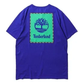 Camisa de manga curta Timberland SS20 com logótipo impresso, azul Camisa de manga curta Timberland SS20 com logótipo impresso, azul