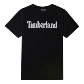 Camisa desportiva casual Timberland com gola redonda e estampado, calções, preto Camisa desportiva casual Timberland com gola redonda e estampado, calções, preto