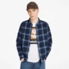 Camisas de flanela xadrez de peso médio para homem