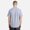 Camisas de manga curta em popeline xadrez para homem