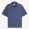 Camisas de resort de manga curta em seersucker para homem
