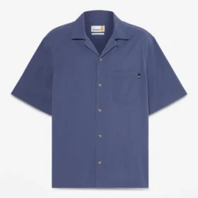 Camisas de resort de manga curta em seersucker para homem