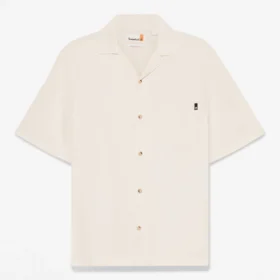 Camisas de resort de manga curta em seersucker para homem