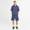 Camisas de resort de manga curta em seersucker para homem