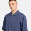 Camisas de resort de manga curta em seersucker para homem
