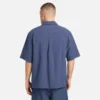 Camisas de resort de manga curta em seersucker para homem