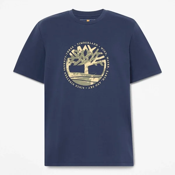 Camisas masculinas com logótipo de árvore e grafismo Lake House Camisas masculinas com logótipo de árvore e grafismo Lake House
