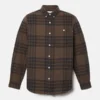 Camisas xadrez de flanela de peso médio para homem