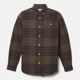 Camisas xadrez de flanela de peso médio para homem