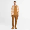 Camisas xadrez de flanela de peso médio para homem