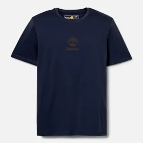 Camiseta de manga curta com logótipo sobreposto Camiseta de manga curta com logótipo sobreposto