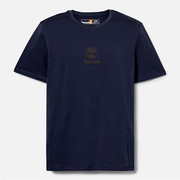 Camiseta de manga curta com logótipo sobreposto Camiseta de manga curta com logótipo sobreposto