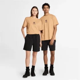 Camiseta de manga curta com logótipo sobreposto Camiseta de manga curta com logótipo sobreposto