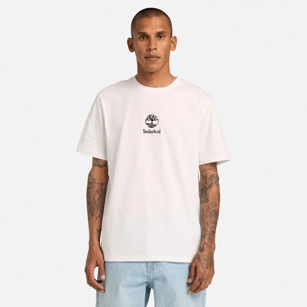Camiseta de manga curta com logótipo sobreposto Camiseta de manga curta com logótipo sobreposto