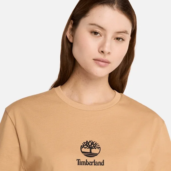 Camiseta de manga curta com logótipo sobreposto Camiseta de manga curta com logótipo sobreposto
