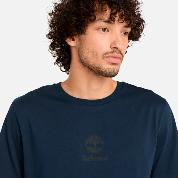 Camiseta de manga curta com logótipo sobreposto Camiseta de manga curta com logótipo sobreposto