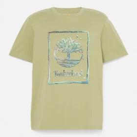 Camiseta masculina de manga curta com logótipo gráfico