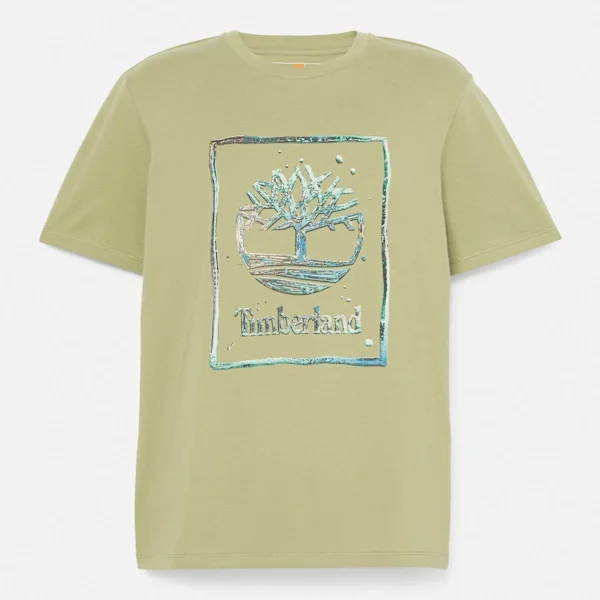 Camiseta masculina de manga curta com logótipo gráfico Camiseta masculina de manga curta com logótipo gráfico