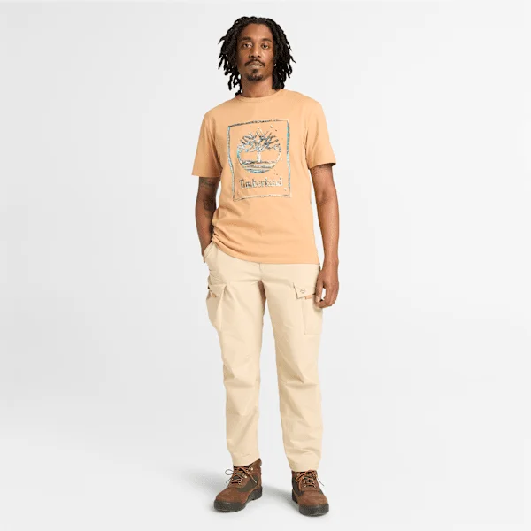 Camiseta masculina de manga curta com logótipo gráfico Camiseta masculina de manga curta com logótipo gráfico