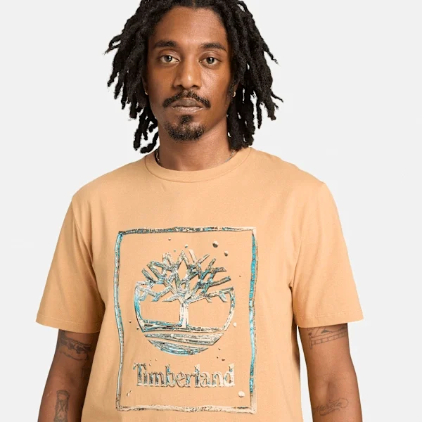 Camiseta masculina de manga curta com logótipo gráfico Camiseta masculina de manga curta com logótipo gráfico
