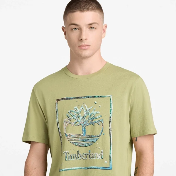 Camiseta masculina de manga curta com logótipo gráfico Camiseta masculina de manga curta com logótipo gráfico