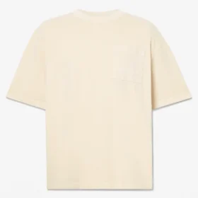 Camiseta masculina de tecido pesado com bolso no peito