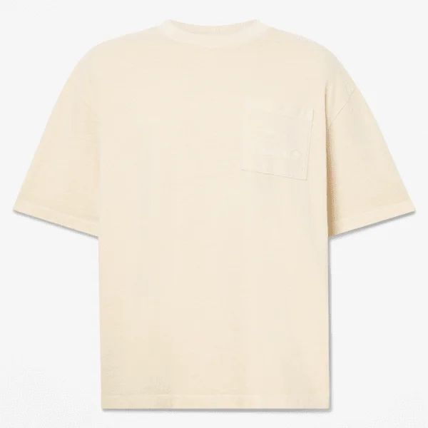 Camiseta masculina de tecido pesado com bolso no peito Camiseta masculina de tecido pesado com bolso no peito