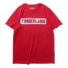 Camisola casual de manga curta com logótipo Timberland, vermelha