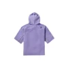 Camisola com capuz casual de manga curta com logótipo impresso, roxa