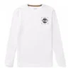 Camisola de manga comprida com gola redonda e logótipo Timberland impresso Branca