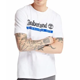 Camisola de manga curta branca com logótipo Timberland
