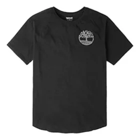 Camisola de manga curta com gola redonda e estampado da Timberland, preta