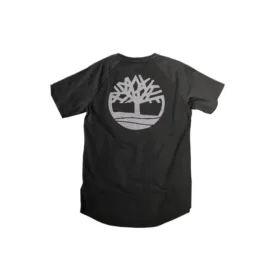 Camisola de manga curta com gola redonda e estampado da Timberland, preta