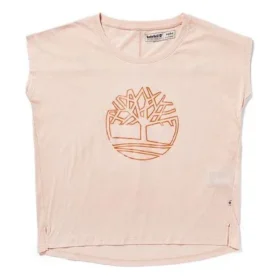 Camisola de manga curta com logótipo rosa